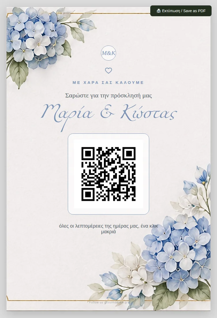 Aegean Blue Hydrangea QR